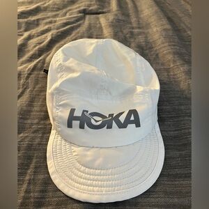 Hoka White and Gray Logo Cap